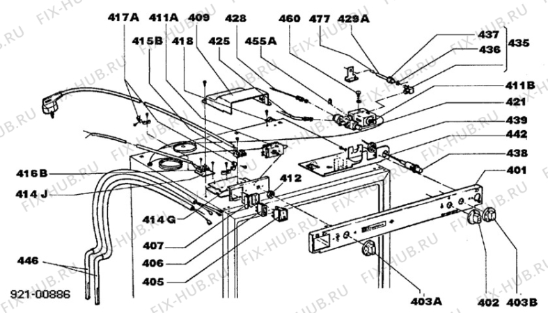 Взрыв-схема холодильника Electrolux RM2280 - Схема узла C20 Comb. armature  H